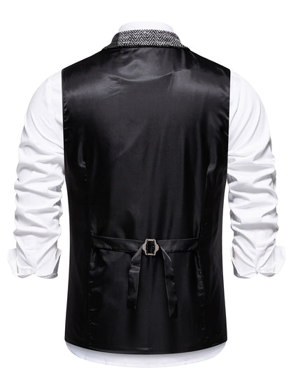 Van Delft Mode® | Tweedvest met visgraatpatroon voor heren
