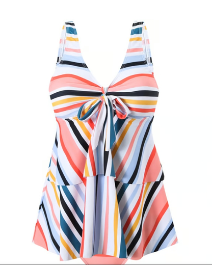 Lace-up Gestreepte Triangle Twee-delige Badpak
