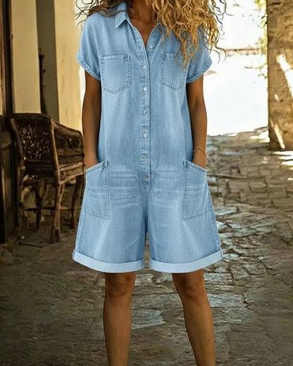 Van Delft Mode® | Elegante denim jumpsuit