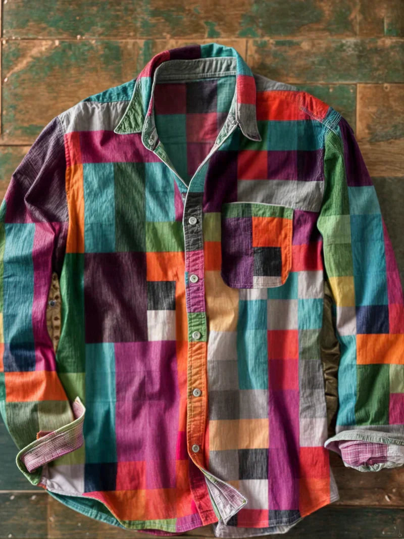 Van Delft Mode® | Comfortabel Patchwork Overhemd