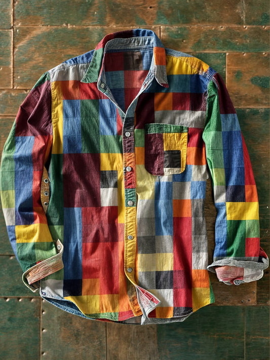 Van Delft Mode® | Comfortabel Patchwork Shirt
