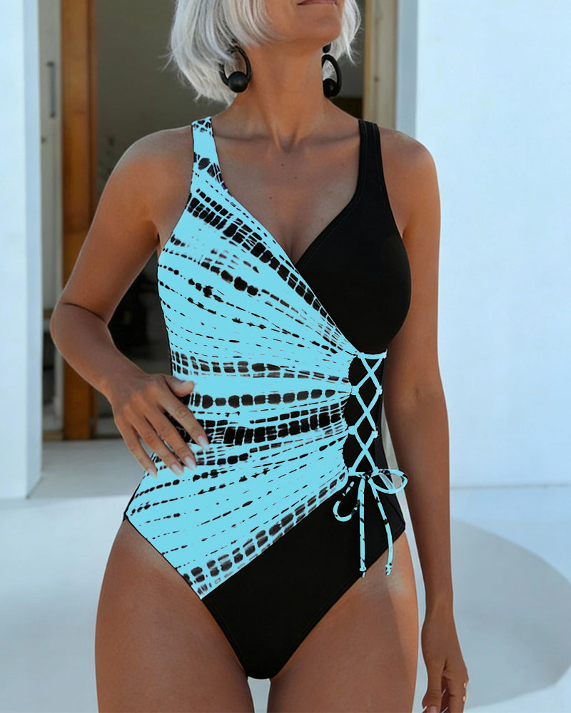 Kleurgebroken Polkadot Badpak