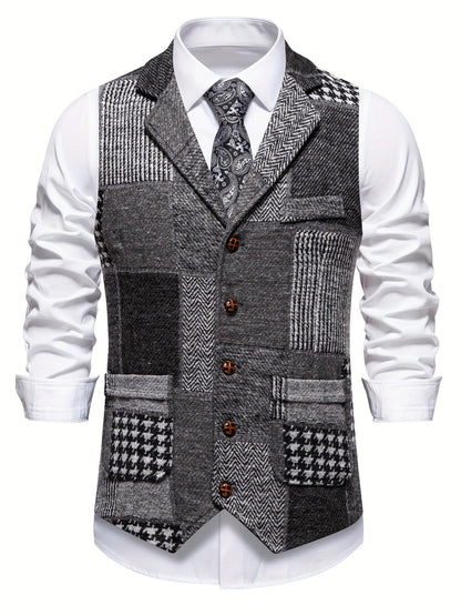 Van Delft Mode® | Tweedvest met visgraatpatroon voor heren