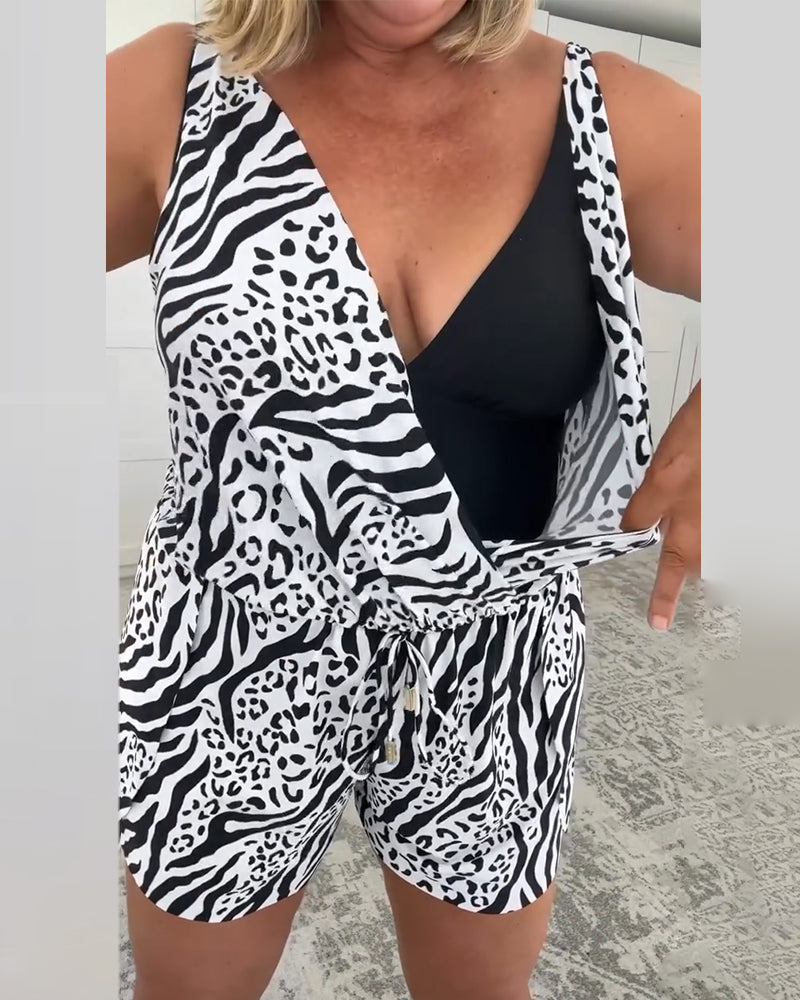 Zebra Print Slim Fit Badpak