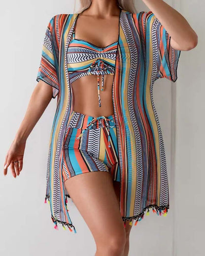 Resort Print Bikini Drie-Delige Badpak