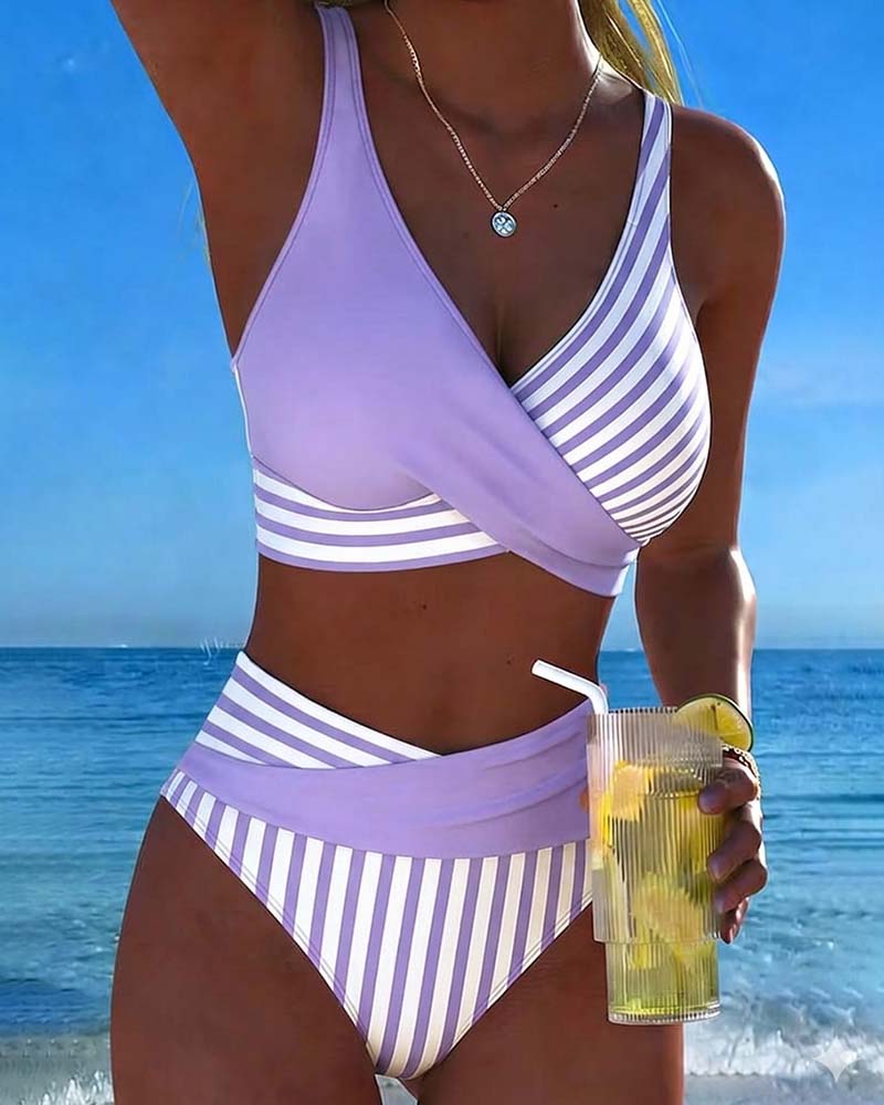 Kruisgestreepte Bikini
