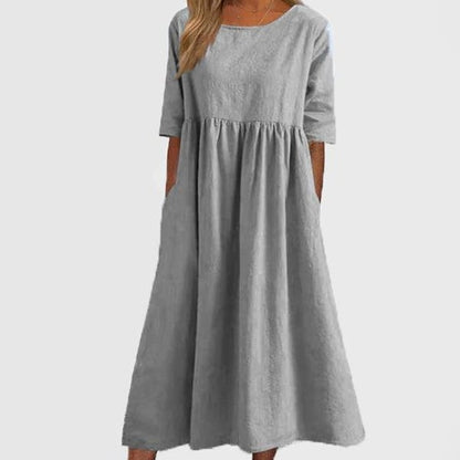 Van Delft Mode® | Elegante dames jurk met Ronde Hals