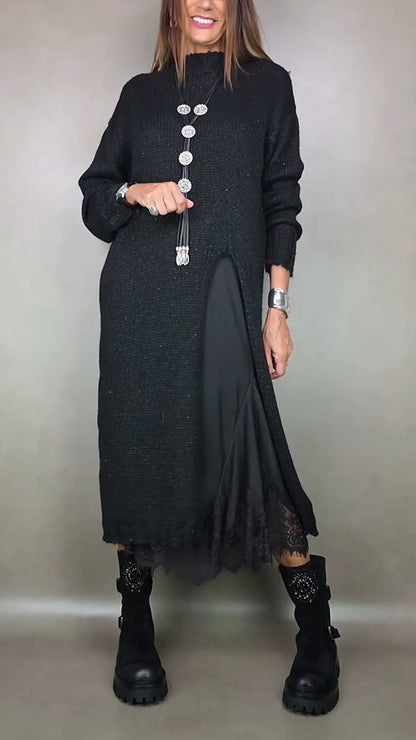 Van Delft Mode® | Complete stijlvolle outfit  (Lange trui + jurk)
