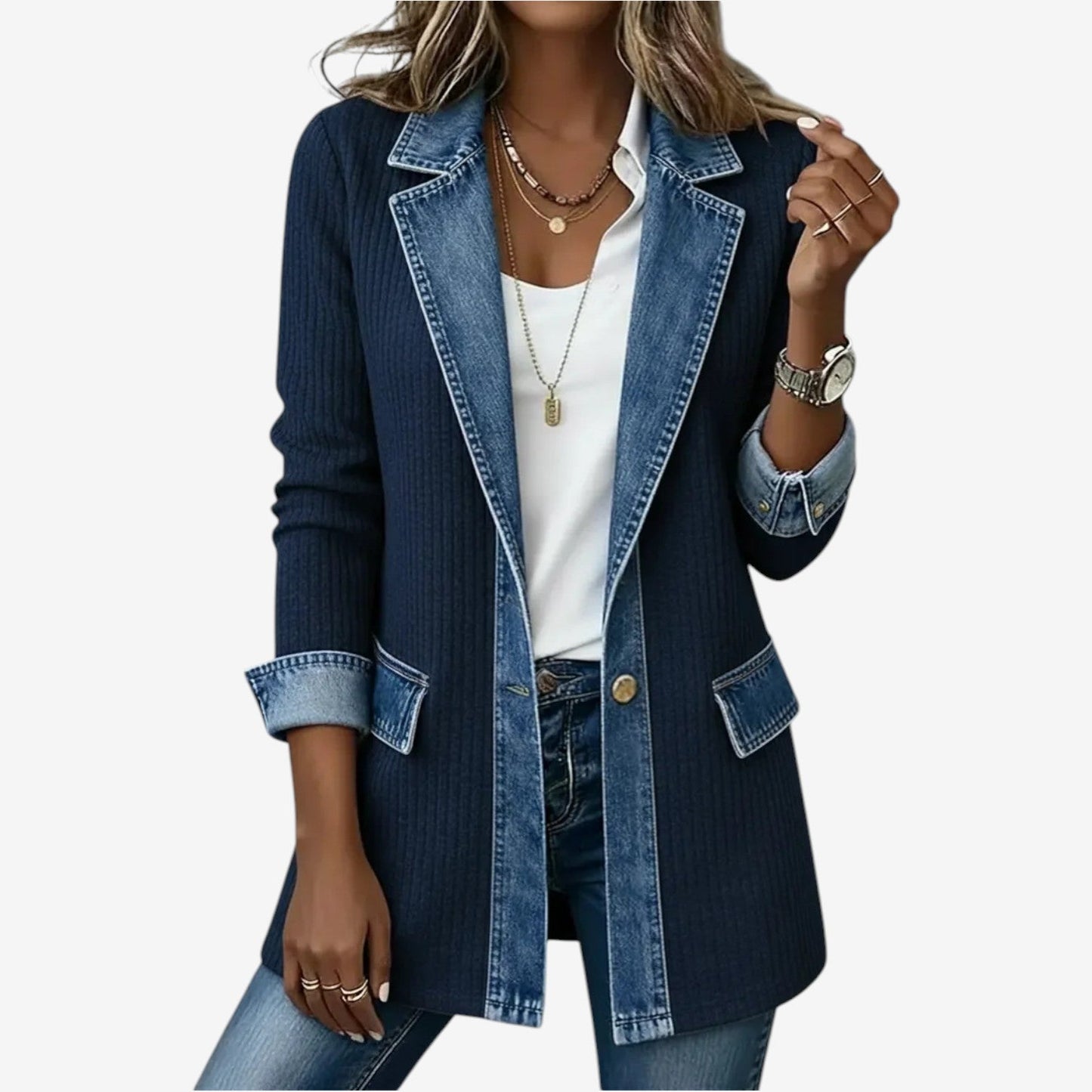 Van Delft Mode® | Zachte Denim Cardigan