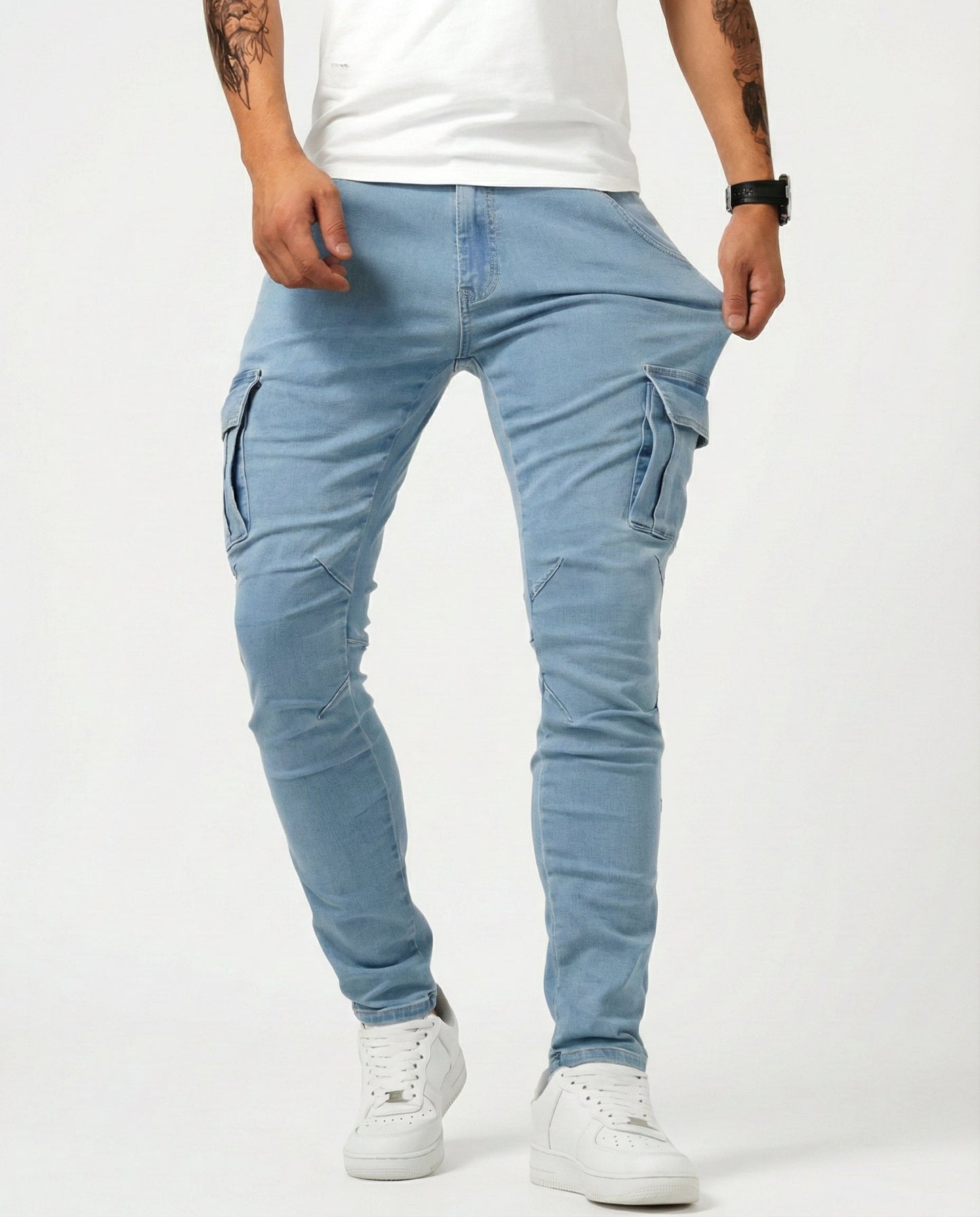 Van Delft Mode® | Flexibele denim jeans met zijzakken