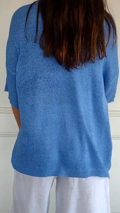 Van Delft Mode® | Gebreide top met V-hals