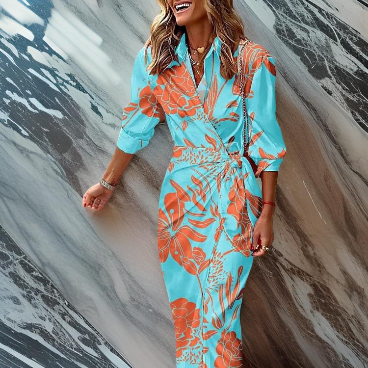 Van Delft Mode® | Jurk met Wikkelprint