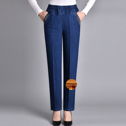 Van Delft Mode® | Damesjeans met zijzakken en elastische taille