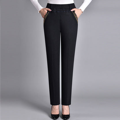 Van Delft Mode® | Damesjeans met zijzakken en elastische taille