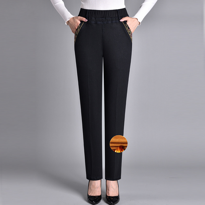 Van Delft Mode® | Damesjeans met zijzakken en elastische taille