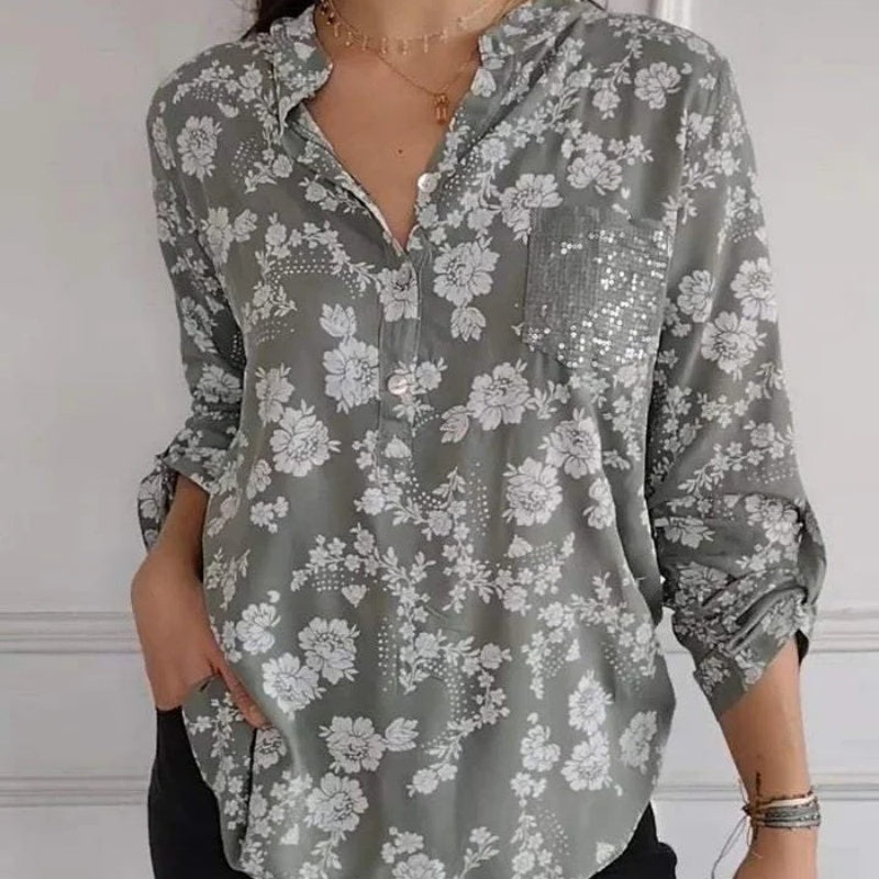 Van Delft Mode® | LANGERMIGE BLOEMENBLOUSE