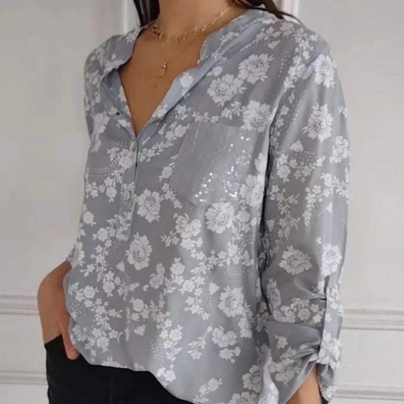 Van Delft Mode® | LANGERMIGE BLOEMENBLOUSE
