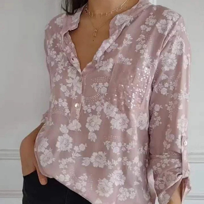 Van Delft Mode® | LANGERMIGE BLOEMENBLOUSE