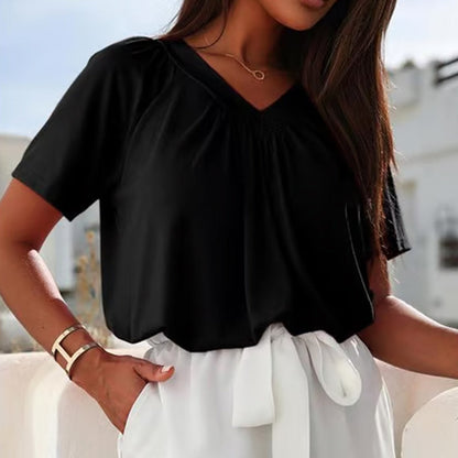 Van Delft Mode® | Elegant dames t-shirt met v-hals