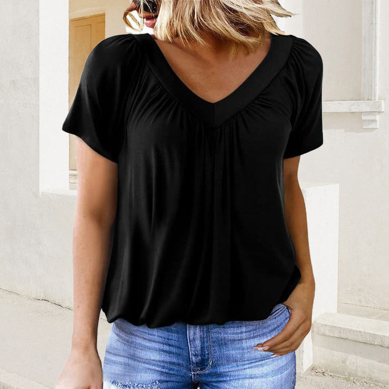 Van Delft Mode® | Elegant dames t-shirt met v-hals