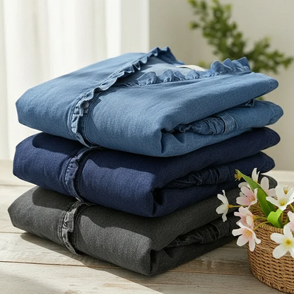 Van Delft Mode® | Casual damesblouse met ruches en V-hals