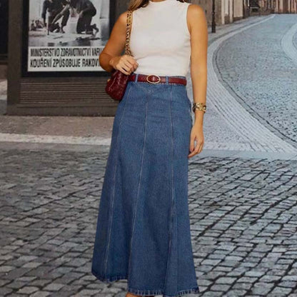 Van Delft Mode® | Elegante lange Denim rok