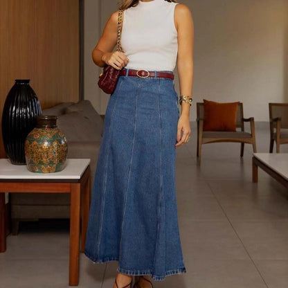 Van Delft Mode® | Elegante lange Denim rok