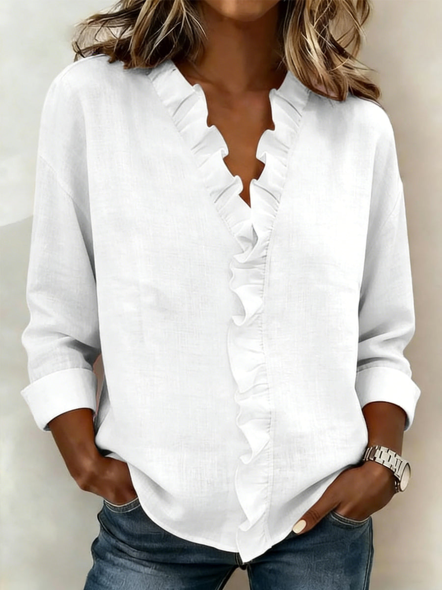Elegante casual blouse met ruffles voor dames