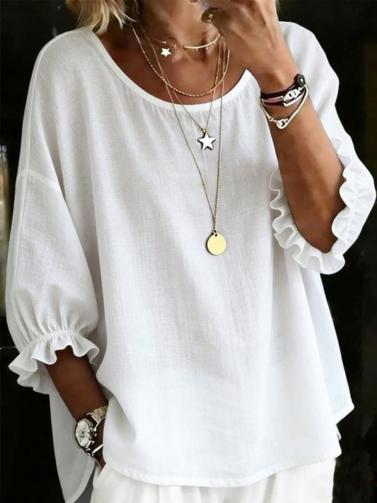 Elegante casual blouse met 3/4 mouwen voor vrouwen