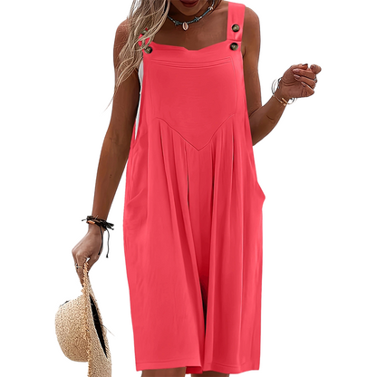 Van Delft Mode® | Mouwloze jumpsuit met wijde pijpen