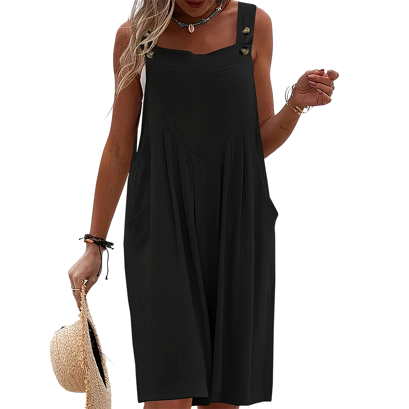 Van Delft Mode® | Mouwloze jumpsuit met wijde pijpen