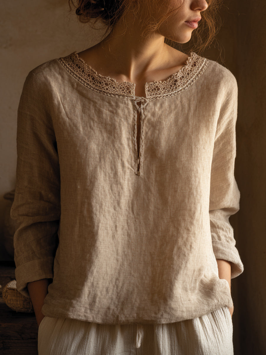 Elegante vintage blouse van kant voor vrouwen