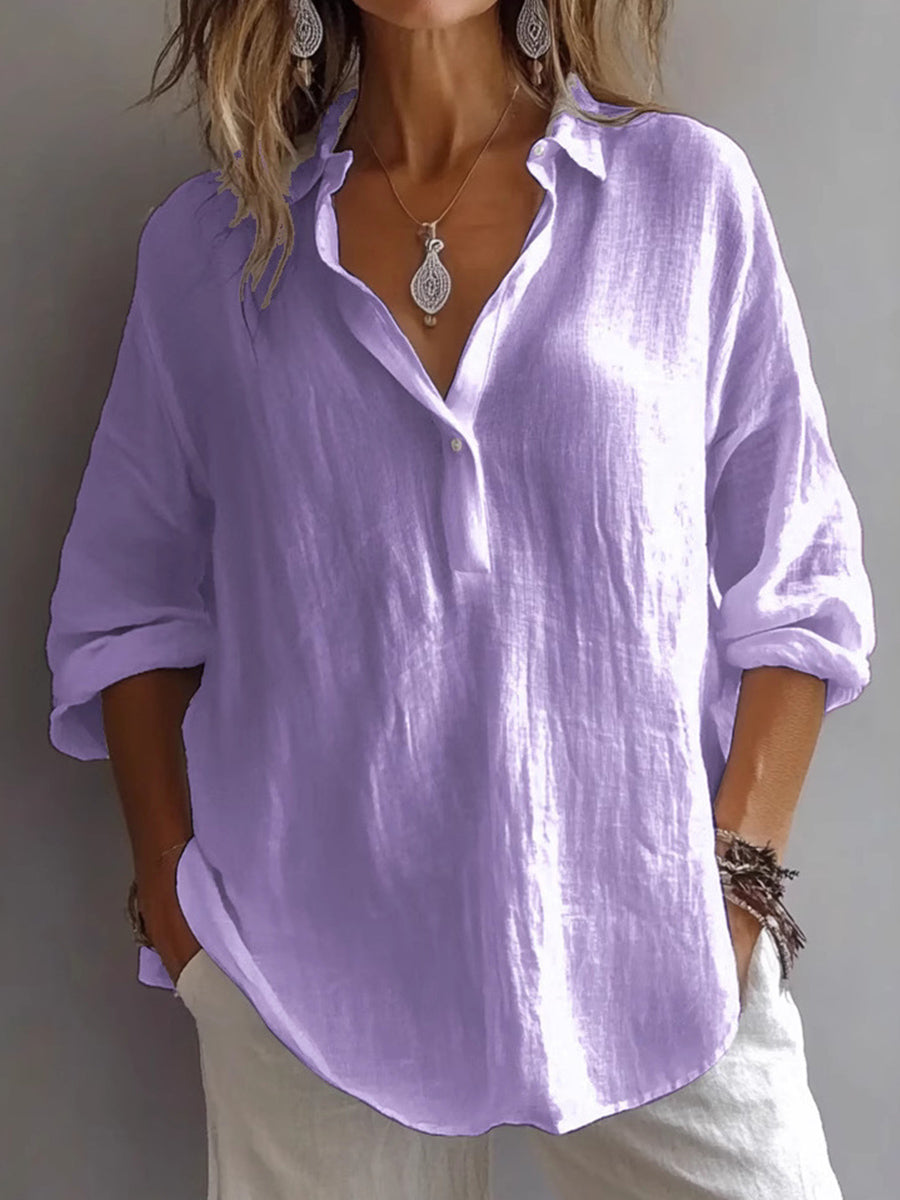 Effen linnen blouse voor dames