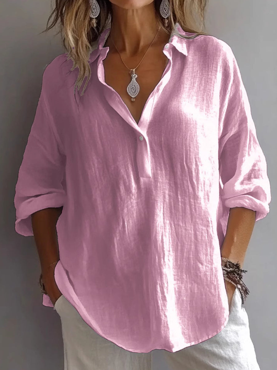 Effen linnen blouse voor dames