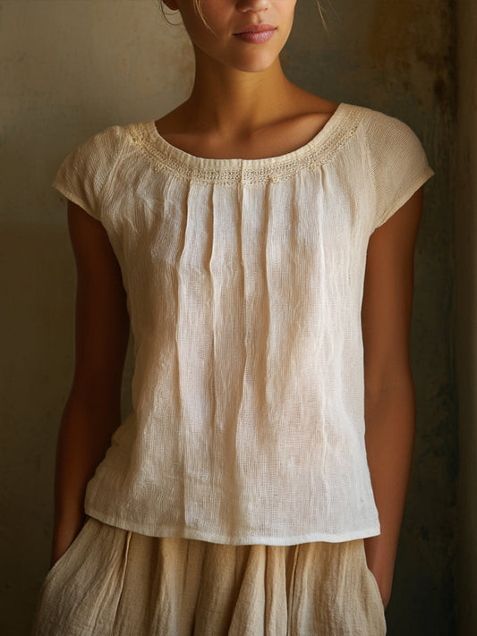 Eenvoudige elegante linnen blouse voor vrouwen