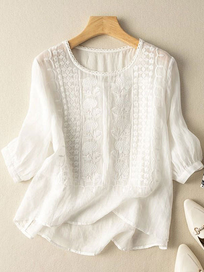 Dames casual effen overhemden