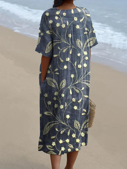 Van Delft Mode® | Zomerbries Bedrukt Jurk